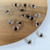 Bouton transparent coeur noir 11 mm x 1
