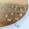 Bouton transparent coeur bleu de gris 11 mm x 1