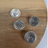Bouton à queue métal tressé - argent x 1
