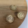 Bouton à queue métal blason - doré x 1