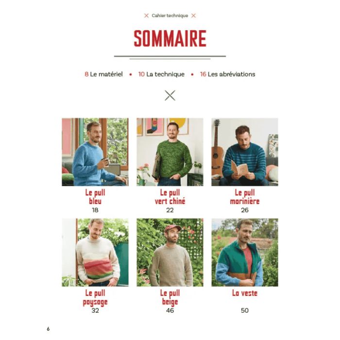 Tricot Hommes - 15 patrons en aiguilles circulaires