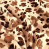 Tissu maillot de bain léopard - marron x 10 cm