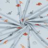 Tissu maillot de bain dinosaures - bleu ciel x 10 cm