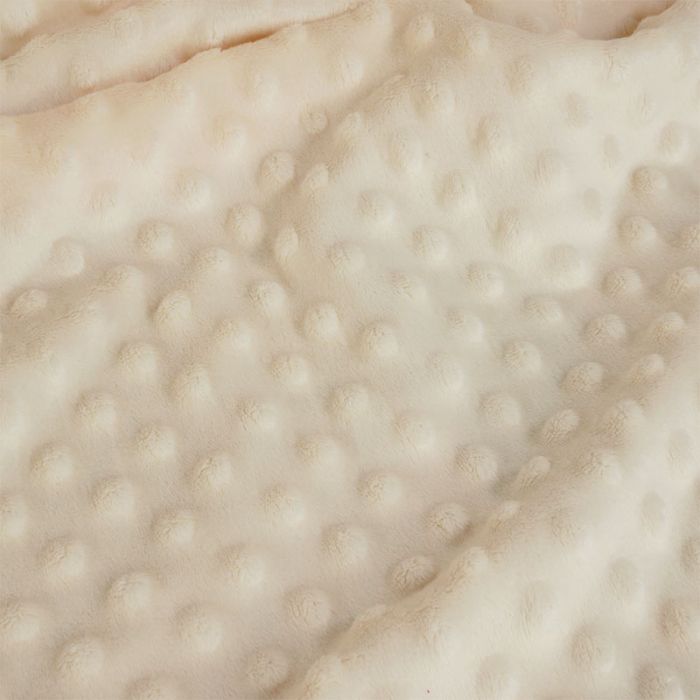 Tissu minky pois oeko-tex - vanille x 10 cm