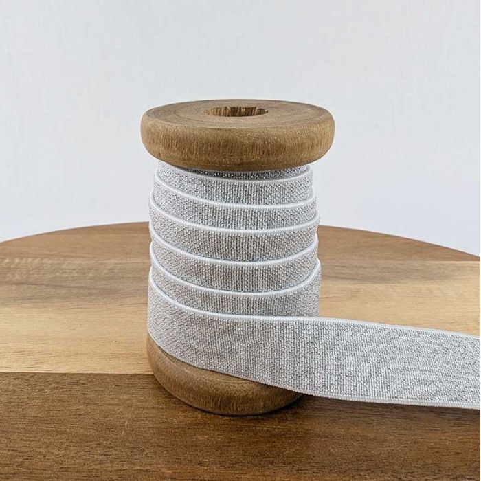 Élastique lurex blanc argent x 10 cm