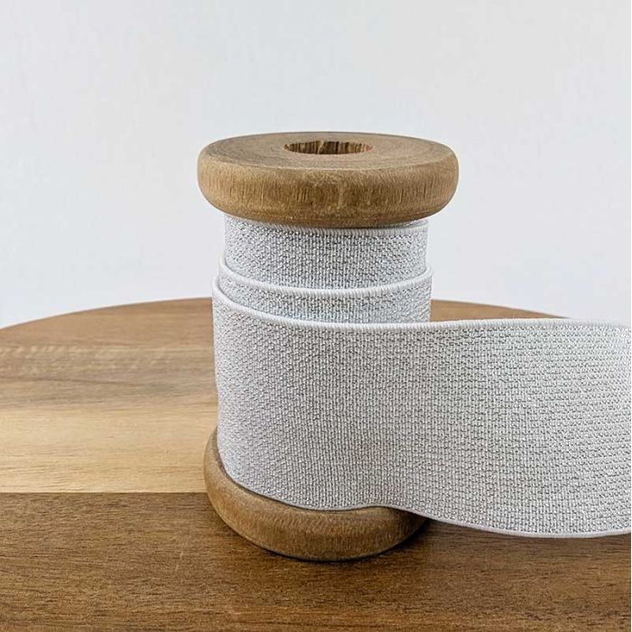 Élastique lurex blanc argent x 10 cm