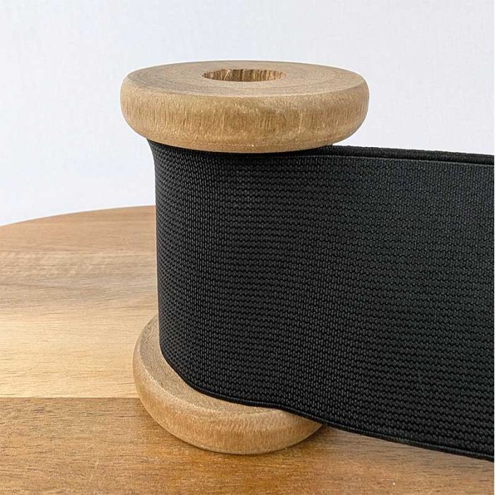 Élastique côtelé noir x 10 cm