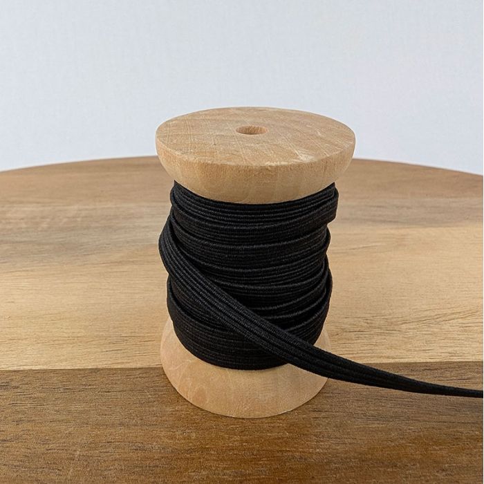 Élastique côtelé noir x 10 cm