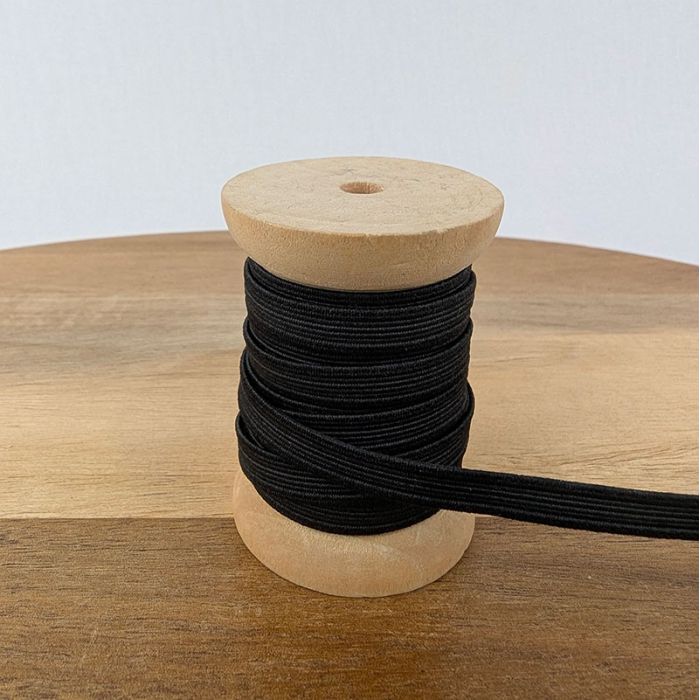Élastique côtelé noir x 10 cm