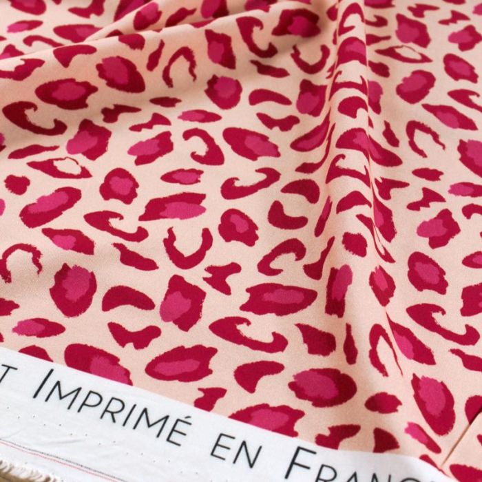 Tissu viscose Bagheera Rouge grenade - Eglantine et Zoé x 10 cm