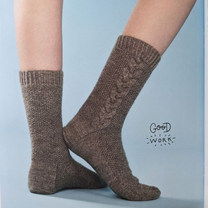 Modèle chaussettes 06 - point de riz torsades - Rico design