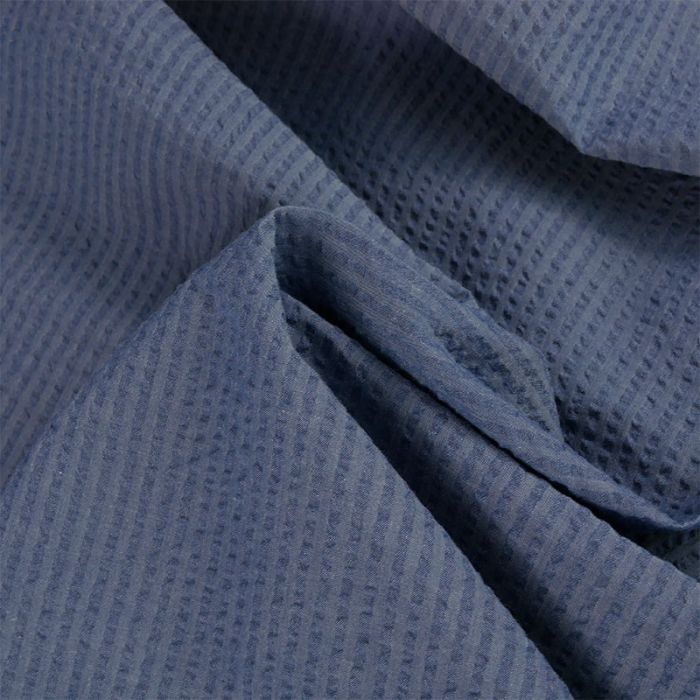 Tissu seersucker coton denim - France Duval Stalla x 10 cm