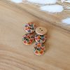 Bouton en bois fleurs Siennea 18 mm - multicolore