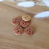 Bouton en bois fleurs Lilota 18 mm - multicolore
