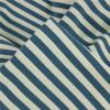 Tissu french terry coton rayures marinière - denim x 10 cm