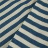 Tissu french terry coton rayures marinière - denim x 10 cm
