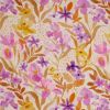 Tissu viscose fleurs aquarelle - violet lilas x 10 cm