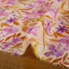 Tissu viscose fleurs aquarelle - violet lilas x 10 cm