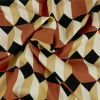Tissu satin de viscose motifs géométriques - terracotta x 10 cm