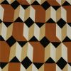 Tissu satin de viscose motifs géométriques - terracotta x 10 cm