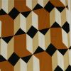 Tissu satin de viscose motifs géométriques - terracotta x 10 cm