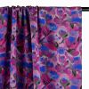 Tissu viscose fleurs peinture - violet x 10 cm