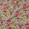 Tissu viscose motifs fleurs multicolore - écru x 10 cm