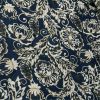 Tissu double gaze matelassée réversible fleurs persanes - écru x 10 cm
