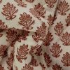 Tissu double gaze matelassée réversible fleurs persanes - écru x 10 cm