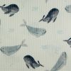 Tissu piqué de coton nid d'abeille baleines - blanc x 10 cm
