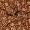 Tissu voile fleurs indiennes batik - terracotta x 10 cm