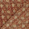 Tissu voile fleurs indiennes batik - terracotta x 10 cm