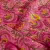 Tissu voile fleurs indiennes - rose x 10 cm