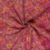 Tissu voile fleurs indiennes - rose x 10 cm