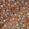 Tissu voile fleurs indiennes - rouge x 10 cm