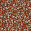 Tissu voile fleurs indiennes - rouge x 10 cm
