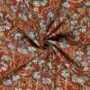 Tissu voile fleurs indiennes - rouge x 10 cm