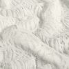 Tissu dentelle velours chenille feuillage - blanc x 10 cm