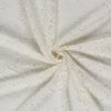 Tissu dentelle velours chenille feuillage - blanc x 10 cm
