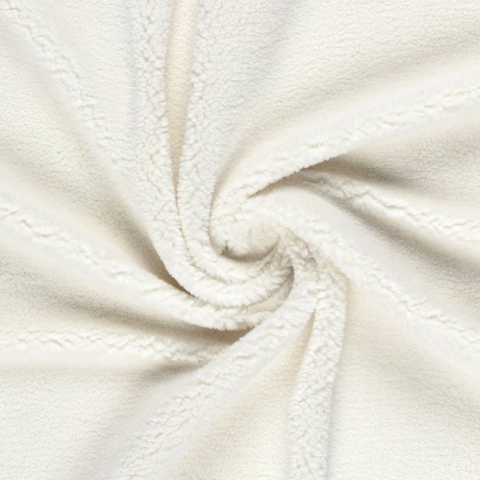 Tissu fausse fourrure Teddy mouton - écru x 10 cm
