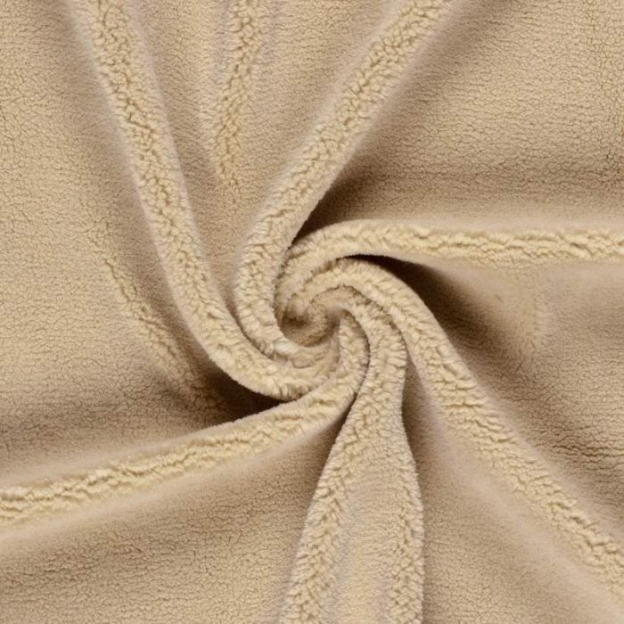 Tissu fausse fourrure Teddy mouton - beige x 10 cm