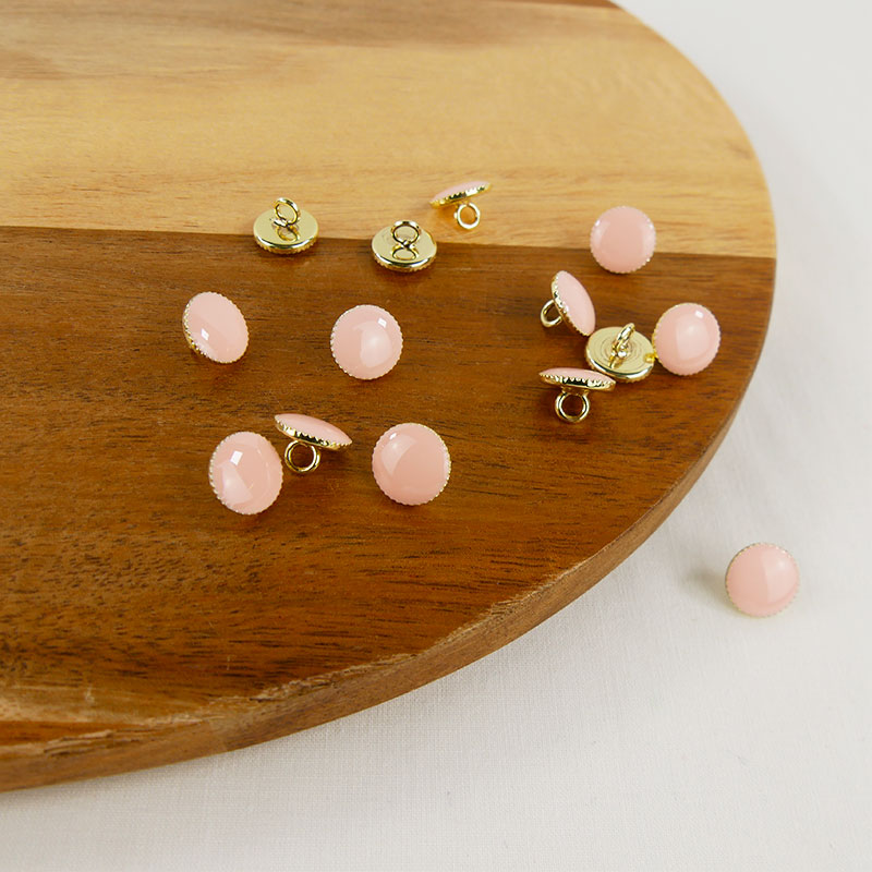 Lot De 6 Boutons Vintage En Métal Rose Pâle - 2 Cm De Diamètre - Léger Et Rétro - Occasion