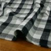 Tissu flanelle coton carreaux haute couture - noir et gris x 10 cm
