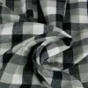 Tissu flanelle coton carreaux haute couture - noir et gris x 10 cm