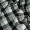 Tissu flanelle coton carreaux haute couture - noir et gris x 10 cm