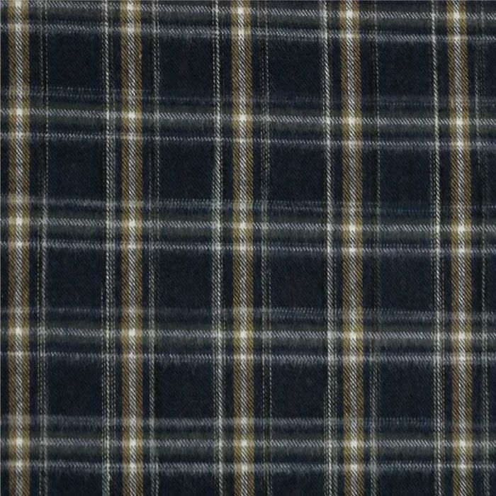 Tissu flanelle coton tartan haute couture - bleu foncé x 10 cm