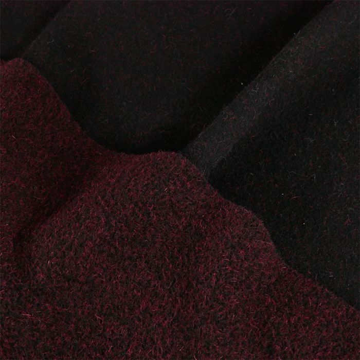 Tissu drap de laine poils haute couture - noir et rouge x 10 cm