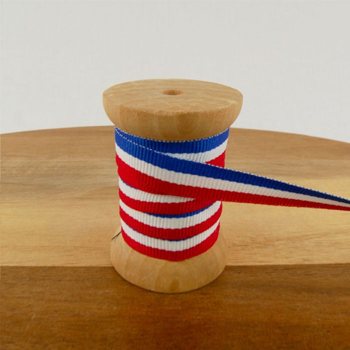 Ruban sergé drapeau français 10 mm x 10 cm