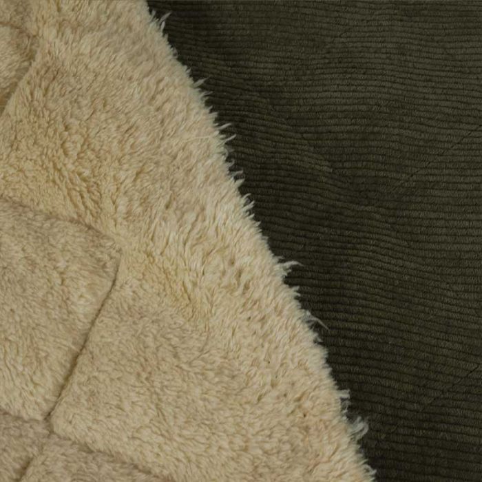 Tissu matelassé velours fausse fourrure - kaki x 10 cm