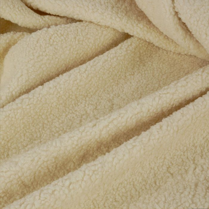 Tissu suédine envers sherpa fausse fourrure - écru x 10 cm